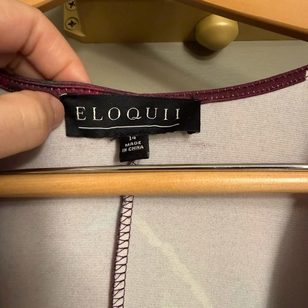 Eloquii Plum Floral Long Sleeve Dress - Picture 5 of 5